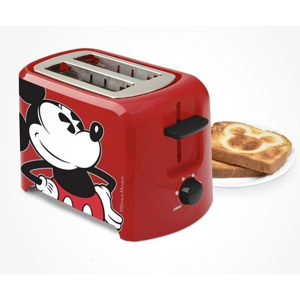 Disney-Mickey Mouse 2-Slice Toaster Leaves Mickey Mouse Imprint of Toast DCM-21